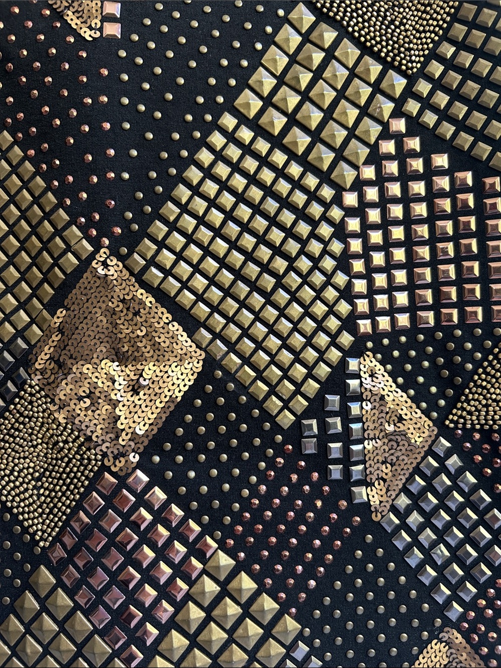 Guess Black & Gold Embellished Geometric Mini Skirt - Picture 3 of 8